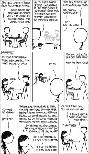 xkcd on pickup artists, negging and life